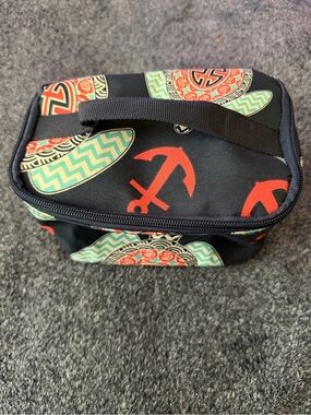 NGIL Navy Blue Cosmetic Bag with Nautical Print